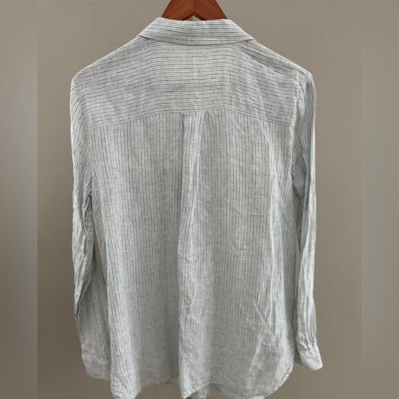 Eileen Fisher Striped Linen Button Down Shirt – Size Small - Picture 7 of 10